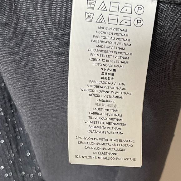 MICHAEL KORS Dark Gray Silver Evening Dress Boat Neck Size Medium - Picture 7 of 8